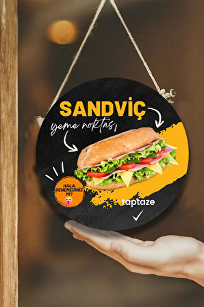 Sandviç Salonu Için Duvar, Kapı, Tek Taraflı Askılı Pano Karşılama Tabelası, Cafe Büfe Süs Dekor