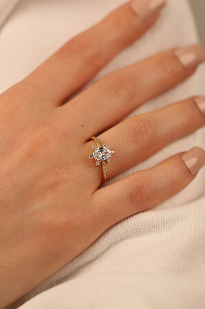 Lotus Tektaş Altın Yüzük