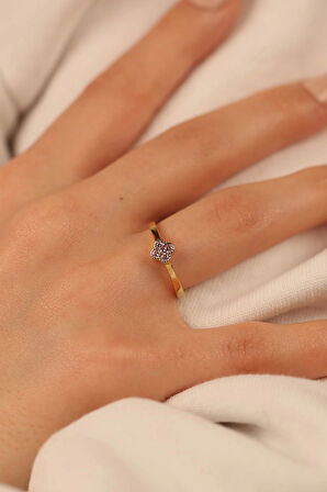 Minimal Yonca Altın Yüzük