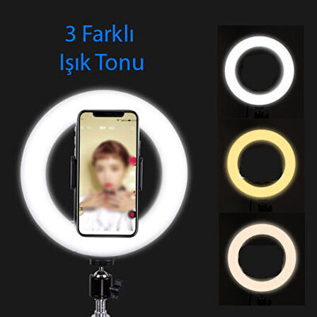 Zore M20 Işıklı Telefon Tutucu Ring Light Siyah