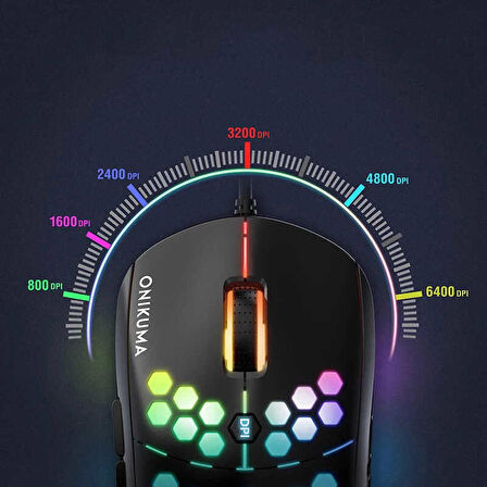 Zore Onikuma Cw903 Rgb Oyuncu Mouse Siyah