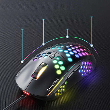 Zore Onikuma Cw903 Rgb Oyuncu Mouse Siyah