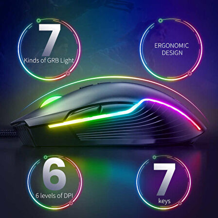 Zore Onikuma Cw905 Rgb Oyuncu Mouse Siyah