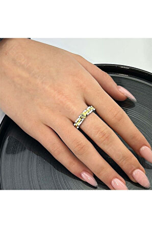 Xxx Çift Renk, Paslanmaz Çelik Yüzük 11, Gümüş Renk Ağırlıklı 17 Numara