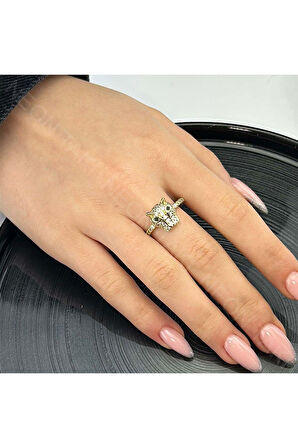 Xxx Blv Figürlü, Zirkon Taşlı Yüzük 25, Altın Renk, Ayarlanabilir