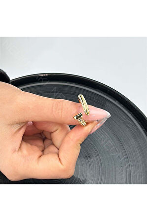 Xxx Çivi Figürlü, Zirkon Taşlı Yüzük 41, Altın Rengi, Ayarlanabilir