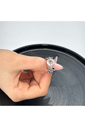 Xxx Zirkon Taşlı Yüzük 47, Gümüş Renk, Ayarlanabilir