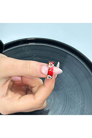 Xxx Kırmızı Renk, Paslanmaz Çelik Yüzük 56, Kasa Altın Renk, Ayarlanabilir