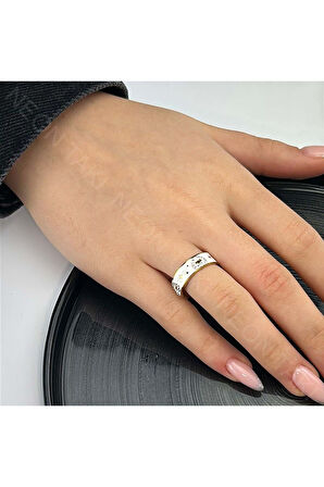 Xxx Beyaz Renk, Paslanmaz Çelik Yüzük 57, Kasa Altın Renk, Ayarlanabilir