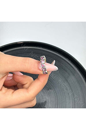 Zirkon Taşlı, Kalp Figürlü, Yüzük 92, Gümüş Renk, Ayarlanabilir