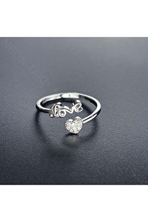 Zirkon Taşlı, Bijuteri Eklem Yüzüğü 123, Gümüş Renk, Ayarlanabilir