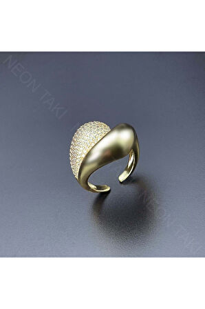 Zirkon Taşlı, Yüzük 136, Altın Renk, Ayarlanabilir