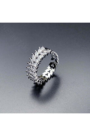 Zirkon Taşlı, Yüzük 143, Kasa Gümüş Renk, Ayarlanabilir