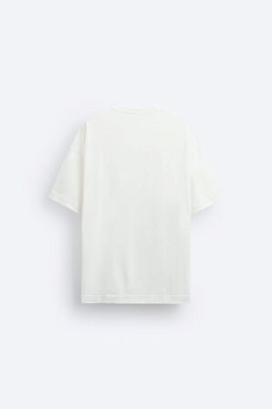 The Champ Bisiklet Yaka This İs Based On Real Life Story Baskılı Oversize Beyaz Erkek T-shirt