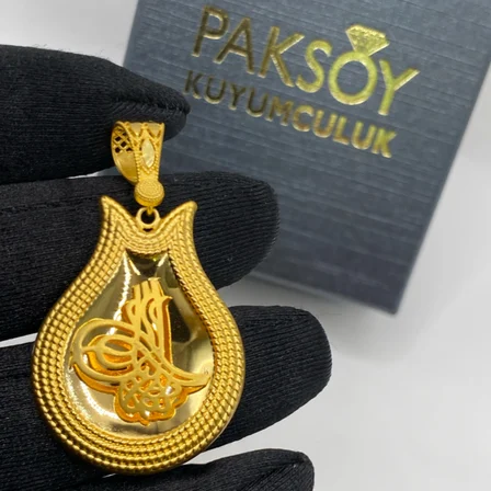 22 Ayar Altın Kolye Ucu Tuğralı 4.75gr Kadın Hediye