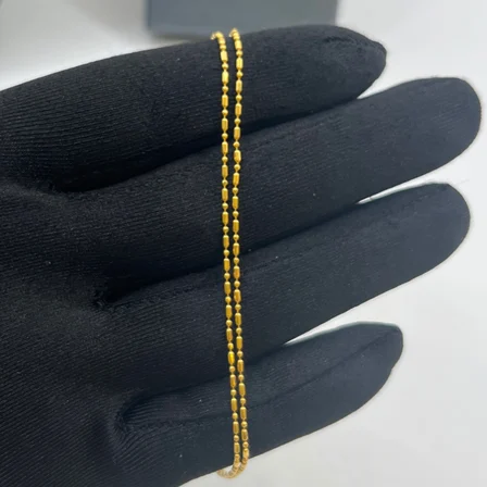 22 Ayar Altın Zincir Kolye Sosis Kalemli Yaldızlı 3.41gr 45 cm - Z00188