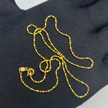 22 Ayar Altın Zincir Kolye Sosis Kalemli Yaldızlı 3.41gr 45 cm - Z00188