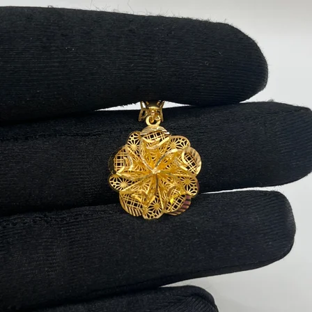 Yonca Ajurlu Altın Kolye Ucu 22 Ayar 2.64gr