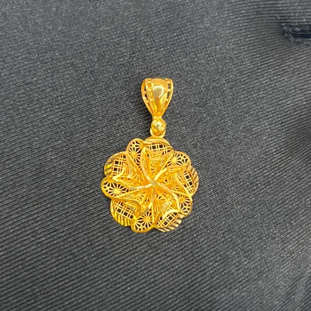 Yonca Ajurlu Altın Kolye Ucu 22 Ayar 2.64gr