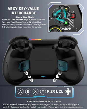 Playstation 3/4 Swich İOS-Android Tablet Telefon Laptop PC uyumlu Bluetooth  Işıklı Oyun kolu