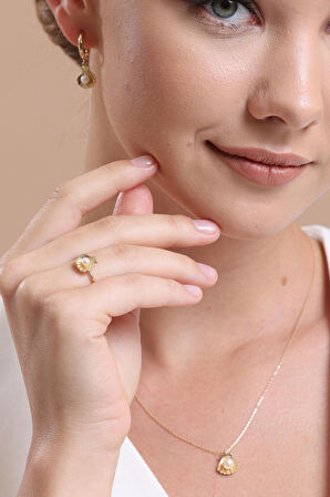 İstiridye Doğal İnci Yüzük