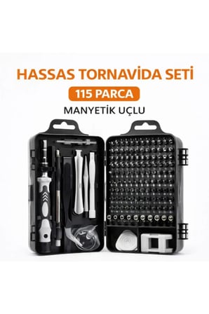 2 Adet Hassas Tornavida Seti – Manyetik Uçlu 115 Parça, Esnek Uzatma, Cep Telefonu Laptop Tamir, Precision Screwdriver Kit