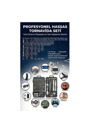 2 Adet Hassas Tornavida Seti – Manyetik Uçlu 115 Parça, Esnek Uzatma, Cep Telefonu Laptop Tamir, Precision Screwdriver Kit