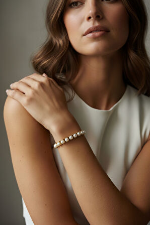 Dört Tırnaklı Doğal İnci Bileklik