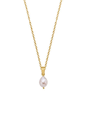 Beyaz Barok Doğal İnci Kolye