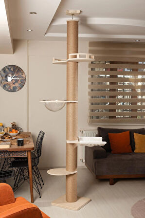 Tırmalama Tahtası Uzun Kedi Ağacı Özel Tasarım 2.5 M Robin