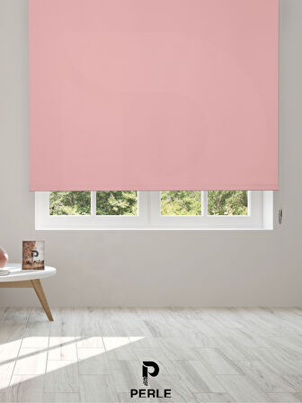Perle Home Soft Pembe Rengi Düz Mekanize Stor Perde Yüksek Kalite Metropol Serisi