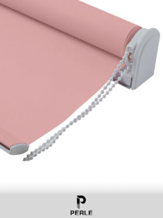Perle Home Soft Pembe Rengi Düz Mekanize Stor Perde Yüksek Kalite Metropol Serisi