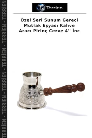 Özel Seri Sunum Gereci Mutfak Eşyası Kahve Aracı Pirinç Cezve 4'' İnc