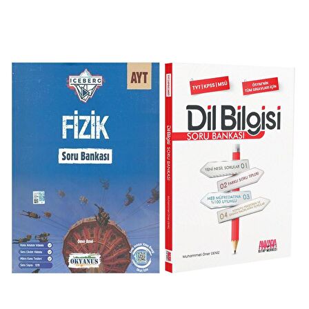 Okyanus AYT Fizik Iceberg ve AKM Dil Bilgisi Soru Bankası Seti 2 Kitap