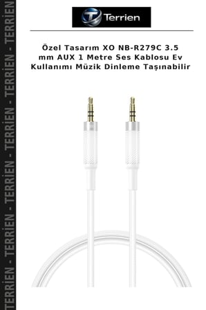 Özel Tasarım XO NB-R279C 3.5 mm AUX 1 Metre Ses Kablosu Ev Kullanımı Müzik Dinleme Taşınabilir