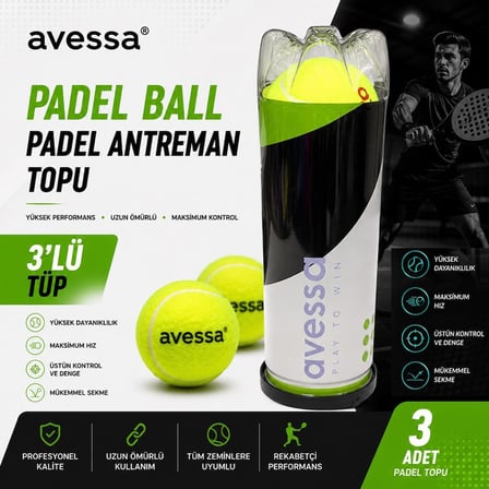 Özel Seri Aktivite Spor Hobi Padel Ball Padel Antreman Topu 3'LÜ