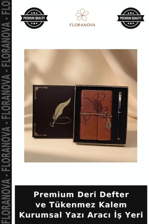 Premium Deri Defter ve Tükenmez Kalem Kurumsal Yazı Aracı İş Yeri