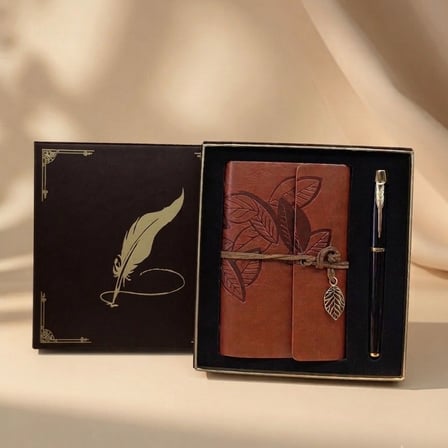Premium Deri Defter ve Tükenmez Kalem Kurumsal Yazı Aracı İş Yeri