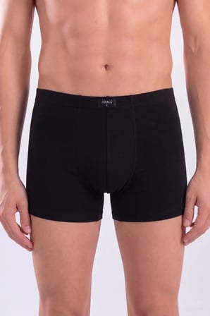 Özel Üretim Alt Giyim Hediyelik Siyah Erkek Boxer Düz 3'lü Paket Pamuklu Likralı