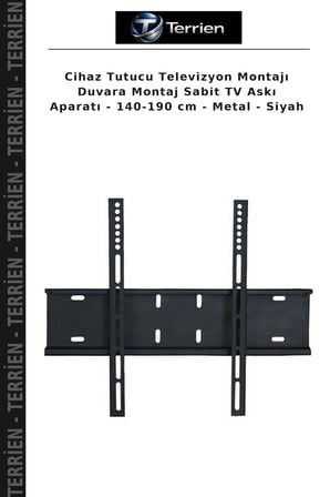 Cihaz Tutucu Televizyon Montajı Duvara Montaj Sabit TV Askı Aparatı - 140-190 cm - Metal - Siyah