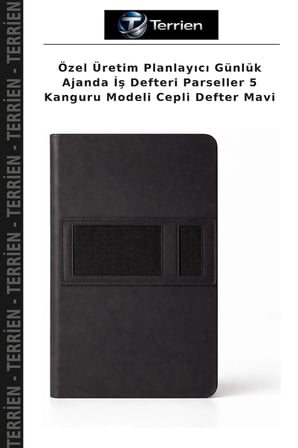 Özel Üretim Planlayıcı Günlük Ajanda İş Defteri Parseller 5 Kanguru Modeli Cepli Defter Mavi