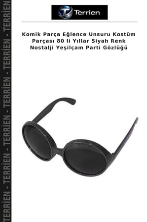 Komik Parça Eğlence Unsuru Kostüm Parçası 80 li Yıllar Siyah Renk Nostalji Yeşilçam Parti Gözlüğü