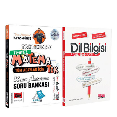 Yargı Tüm Adaylar İçin Taktiklerle Temel Matematik ve AKM Dil Bilgisi Soru Bankası Seti 2 Kitap