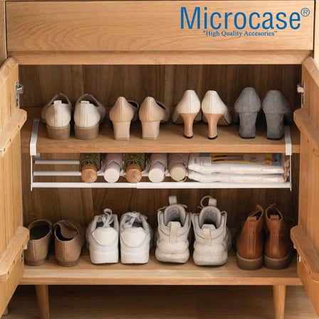 Microcase Dolap içi Ekstra Alan için Metal Ayakkabı Standı 10x20x40-65 CM AL5457 - BEYAZ