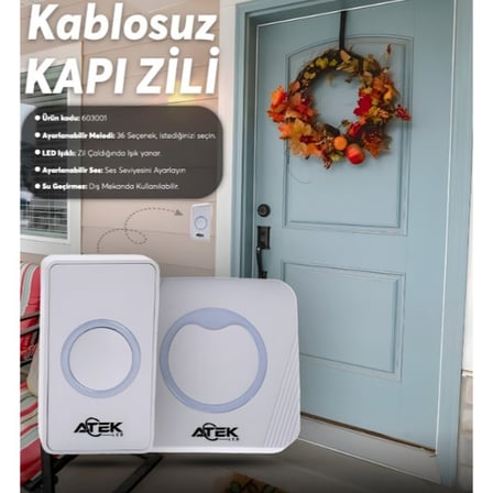 Özel Seri Güvenlik Sesli İkaz Ofis Gereci Beyaz Kablosuz Su Geçirmez Kapı Zili