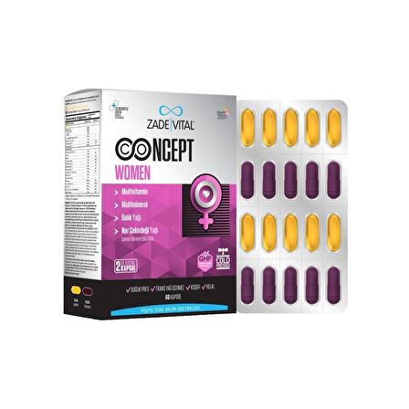 Concept Women Multivitamin, Multimineral,Omega3,NarÇekirdeği Yağı İçeren Takviye Edici Gıda 60Kapsül