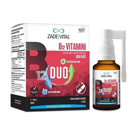 Zade Vital Vitamin B12 Duo 1000 Mcg Sprey 10 ml