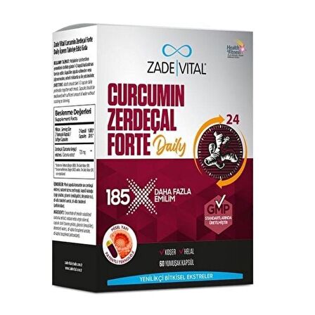 Zade Vital Curcumin Zerdeçal Forte Daily 60 Yumuşak Kapsül