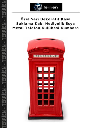Özel Seri Dekoratif Kasa Saklama Kabı Hediyelik Eşya Metal Telefon Kulübesi Kumbara