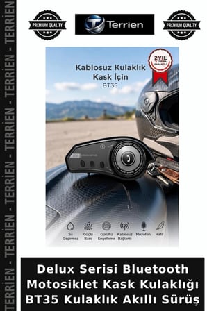Delux Serisi Bluetooth Motosiklet Kask Kulaklığı BT35 Kulaklık Akıllı Sürüş